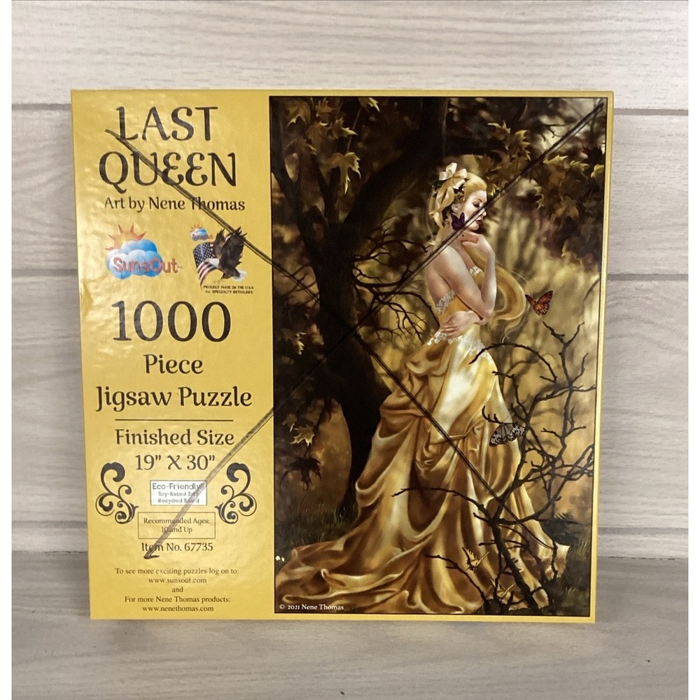 SUNSOUT 1000pc Puzzle 19"X30" Thomas Last Queen *Open Box* Pieces NOT‎ Verified
